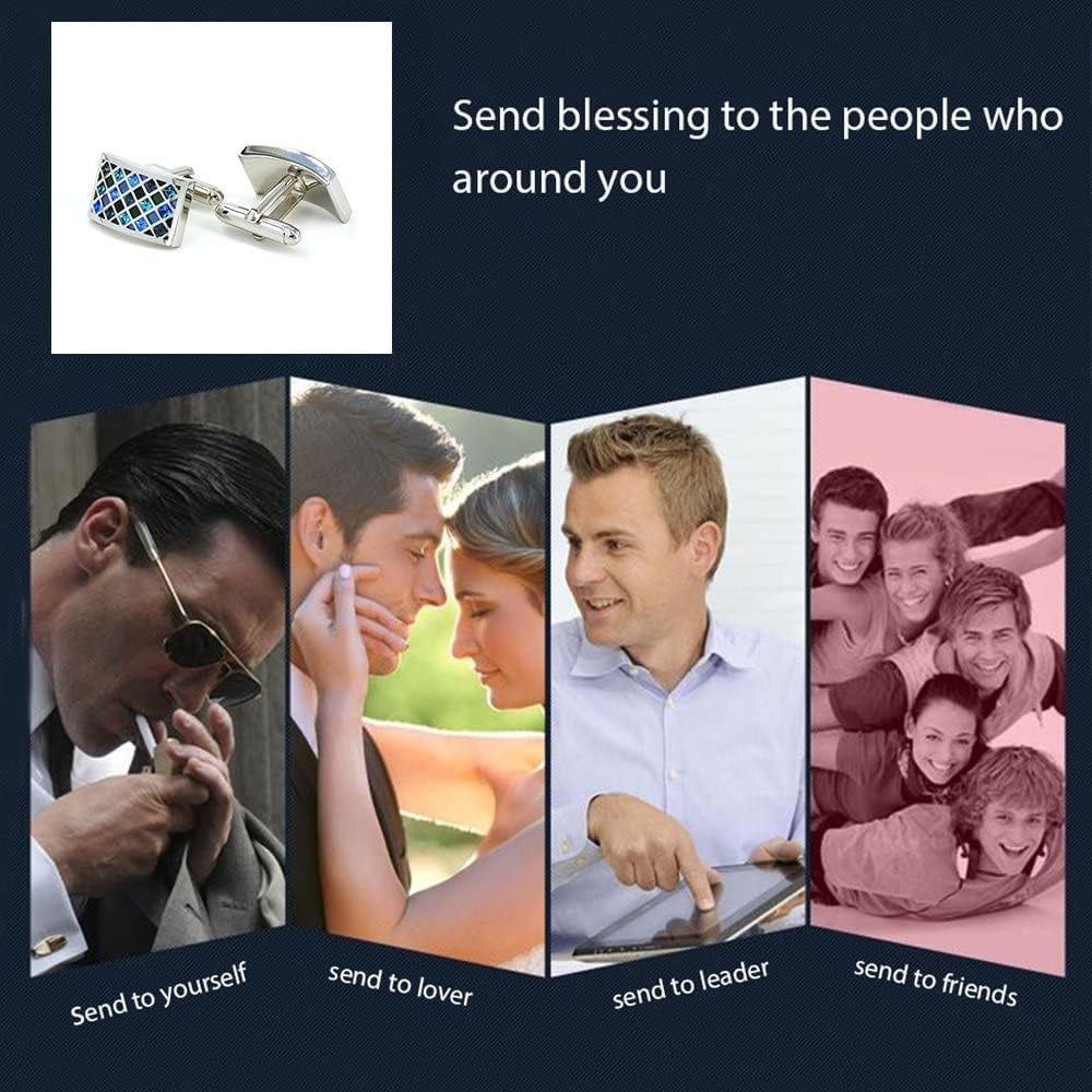 Crystal Cufflinks, Elegant Swarovski Crystal Cufflinks Classic Fashion Rectangle Glimmering Cuff Links Set for Men'S Business Wedding Party with Gift Box Elegant Style