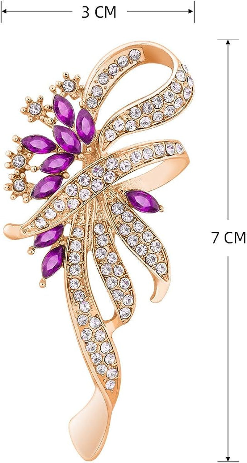 Created Crystal Fancy Vintage Style Brooch Pin for Women, Girls, Ladies