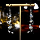 Crystal Dangle Earrings Long Drop Earrings for Women, 925 Sterling Silver Fishhook Earrings, Spiral Ribbon Multi Teardrop Sparkly Crystal Drop Dangly Earrings Jewellery Gifts for Her