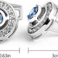 Classic round Shape Cufflinks Navy Blue Swarovski Crystal Cufflinks for Men, Business, Wedding, Party, Elegant Style