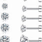 Cubic Zirconia Hypoallergenic Stud Earrings for Women Men Girls Statement Cartilage Fashion Surgical Steel Helix Earrings 5 Pairs