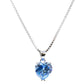 House of Pitroda Blue Ocean Zircon Stone 925 Sterling Silver Heart Necklace and Earing Set - Gift for Her