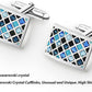 Crystal Cufflinks, Elegant Swarovski Crystal Cufflinks Classic Fashion Rectangle Glimmering Cuff Links Set for Men'S Business Wedding Party with Gift Box Elegant Style