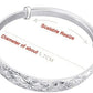 Delicate Beautiful Silver Bangle Bracelet with Snowflake Carved,925 Silver Jewellery