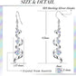 Crystal Dangle Earrings Long Drop Earrings for Women, 925 Sterling Silver Fishhook Earrings, Spiral Ribbon Multi Teardrop Sparkly Crystal Drop Dangly Earrings Jewellery Gifts for Her