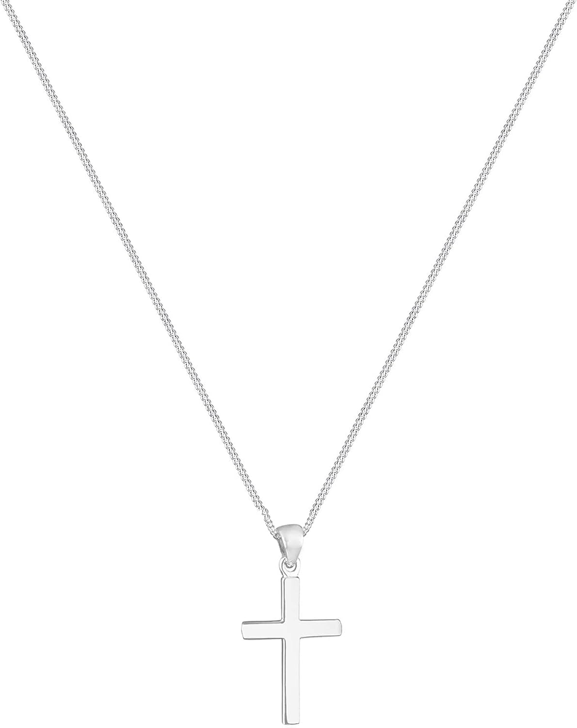 Necklace Women Cross Pendant Religion Basic 925 Sterling Silver