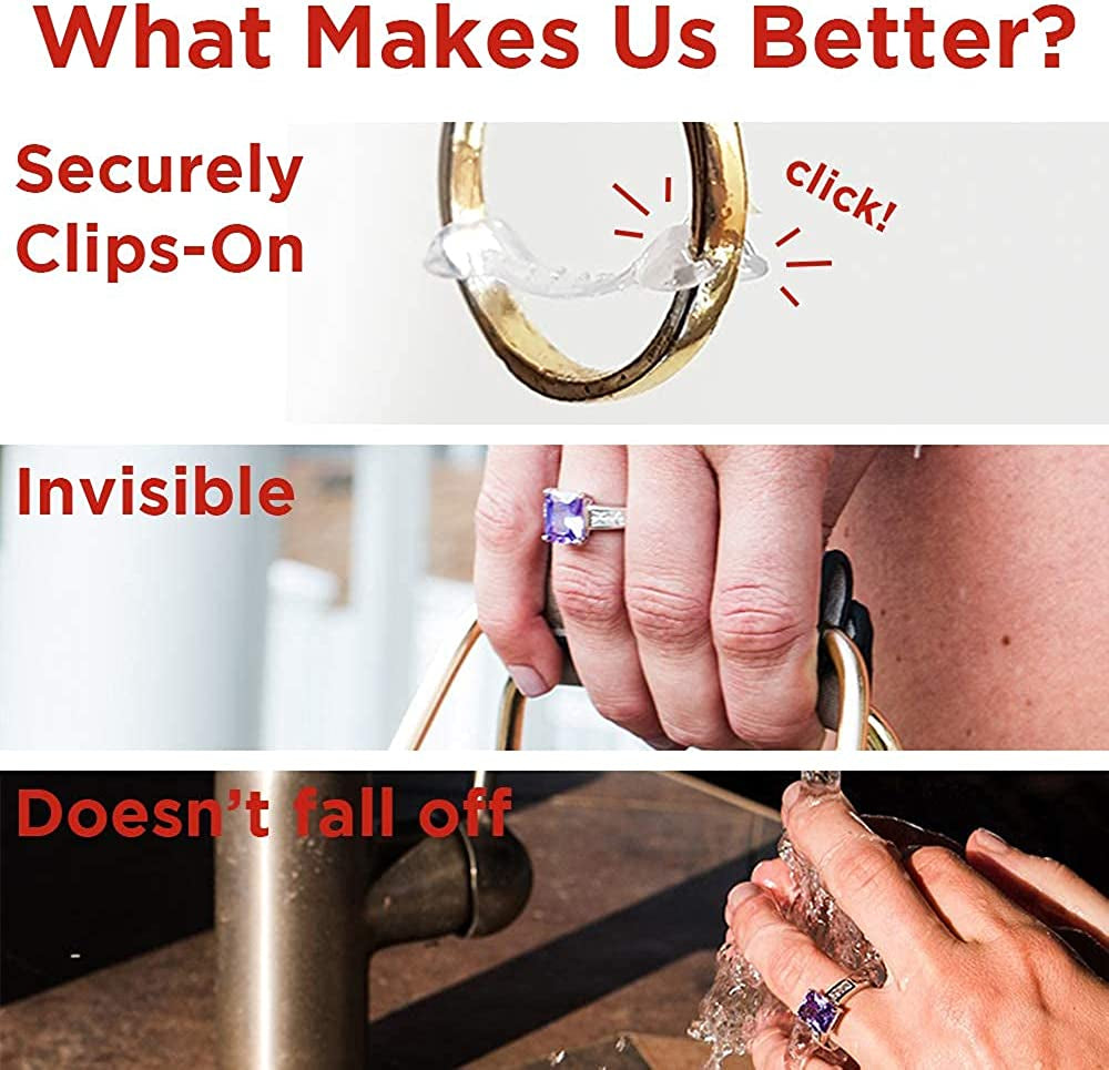 Invisible Clip-On Ring Size Adjusters (Set of 20) + Jewelry Care Kit