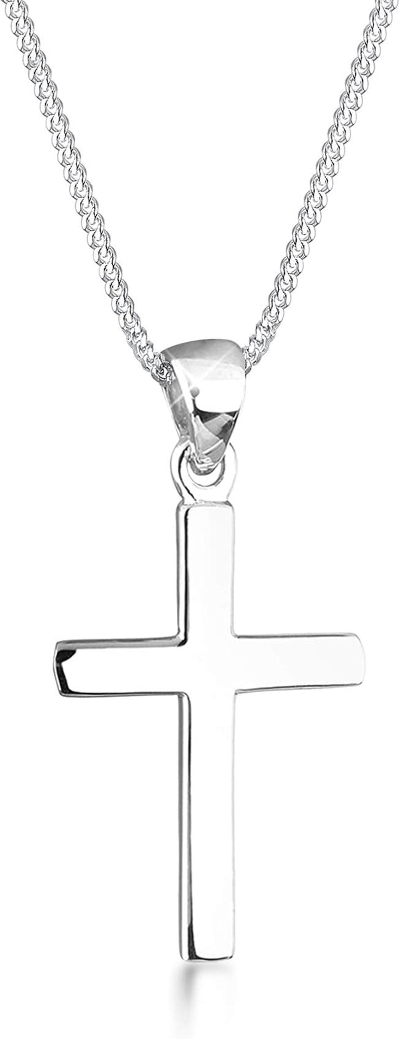 Necklace Women Cross Pendant Religion Basic 925 Sterling Silver