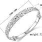 Delicate Beautiful Silver Bangle Bracelet with Snowflake Carved,925 Silver Jewellery
