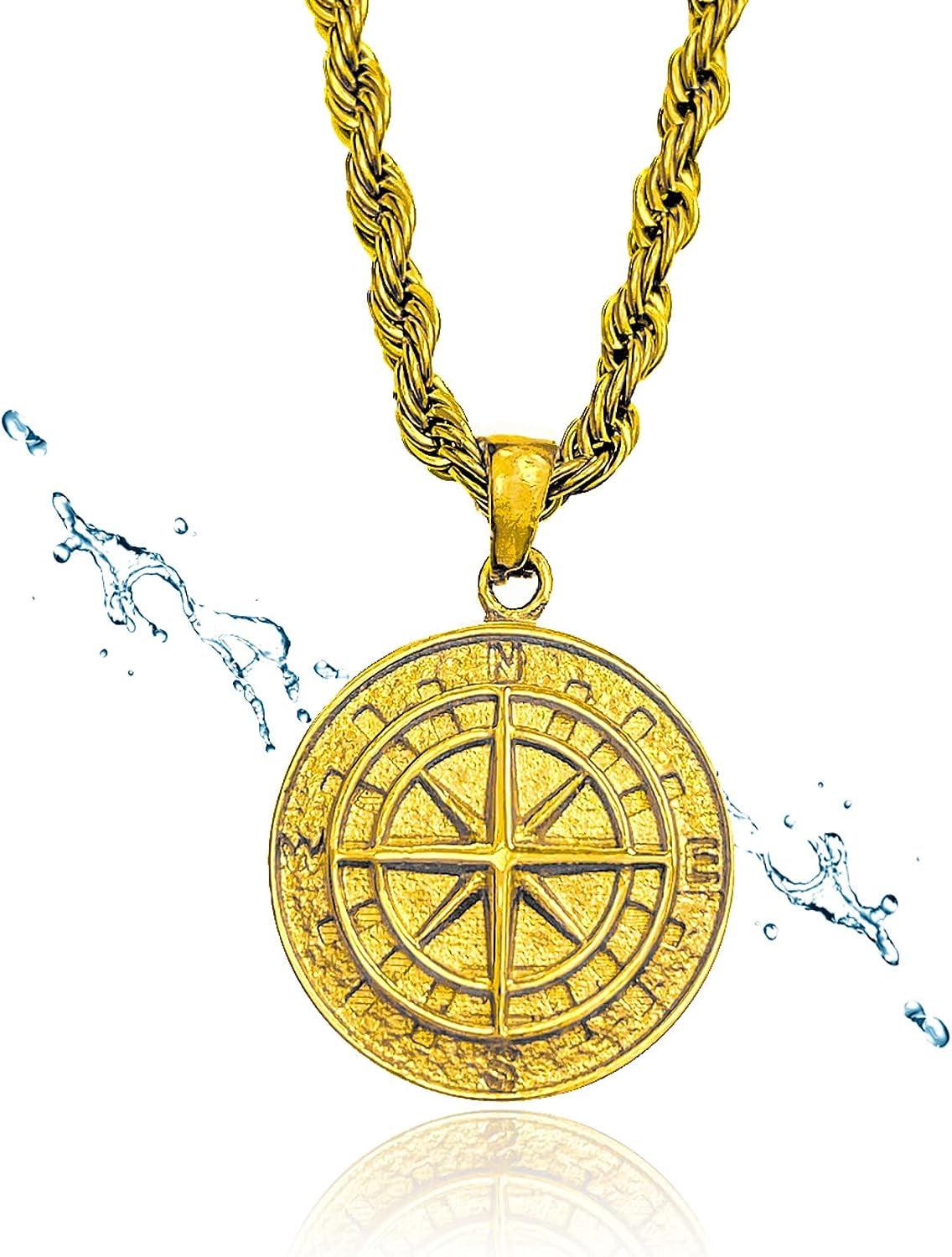 Mens Pendant Necklace Cross Chain Pendant Necklace for Men | Iced Out Chain Mens Chain 3MM Rope Chain Gold Cross Necklace | Silver Cross Pendant Gold Necklace | Silver Mens Pendant Necklace Cross