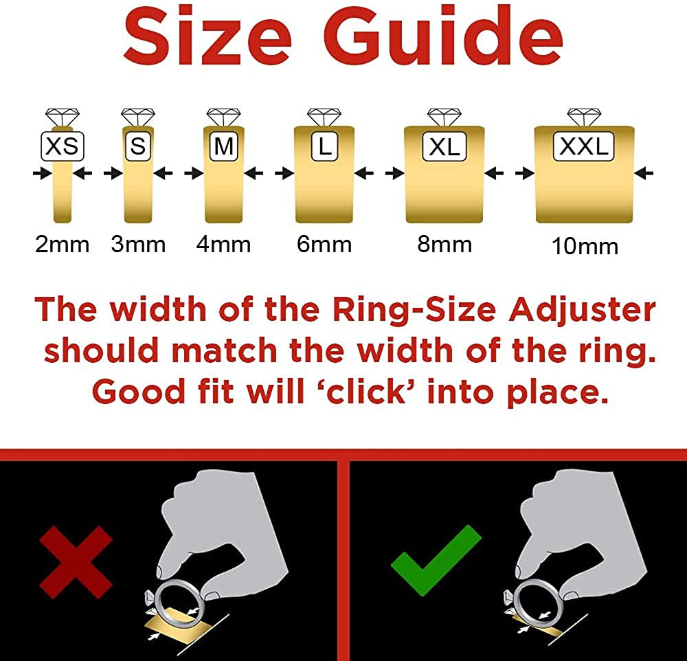 Invisible Clip-On Ring Size Adjusters (Set of 20) + Jewelry Care Kit