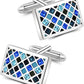 Crystal Cufflinks, Elegant Swarovski Crystal Cufflinks Classic Fashion Rectangle Glimmering Cuff Links Set for Men'S Business Wedding Party with Gift Box Elegant Style