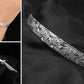 Delicate Beautiful Silver Bangle Bracelet with Snowflake Carved,925 Silver Jewellery