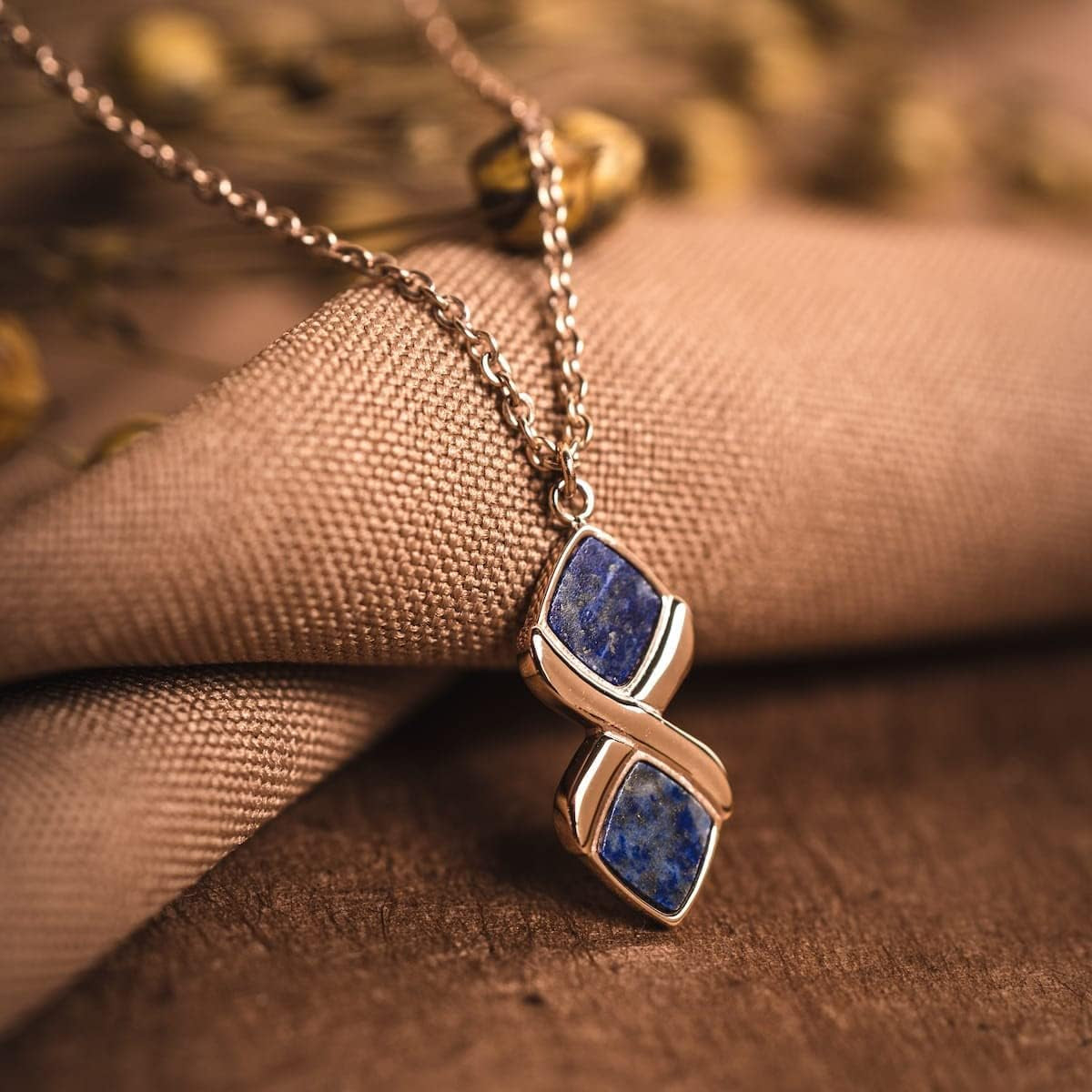 Mosaic Necklace 24K Rose Gold Necklace for Women Real Blue Lapis Lazuli Crystal Necklace Jewellery Dainty Gold Necklace Adjustable Length Pendant Cute Necklaces for Women Choker